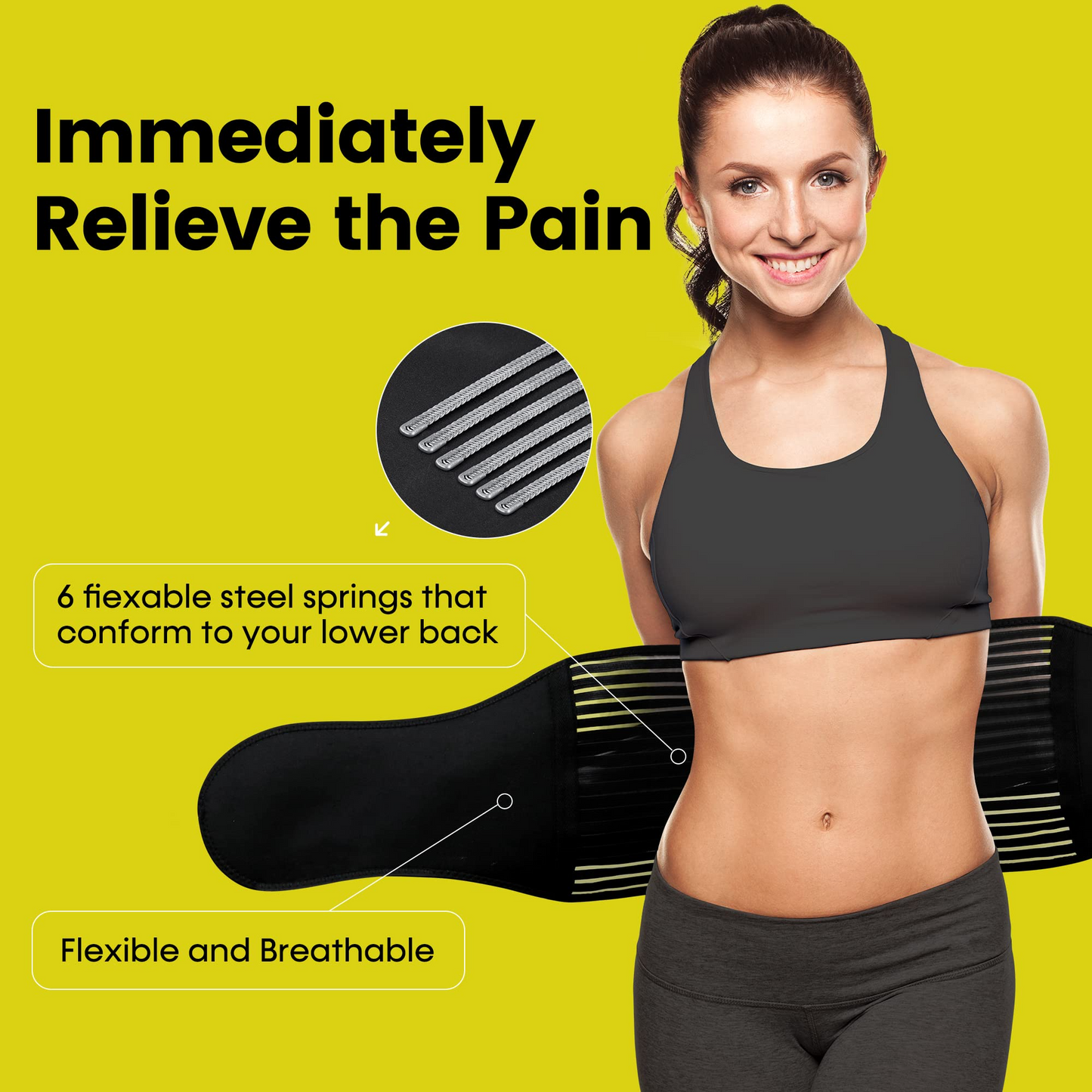 Mesh Back Brace Lumbar Support Belt For Men & Women