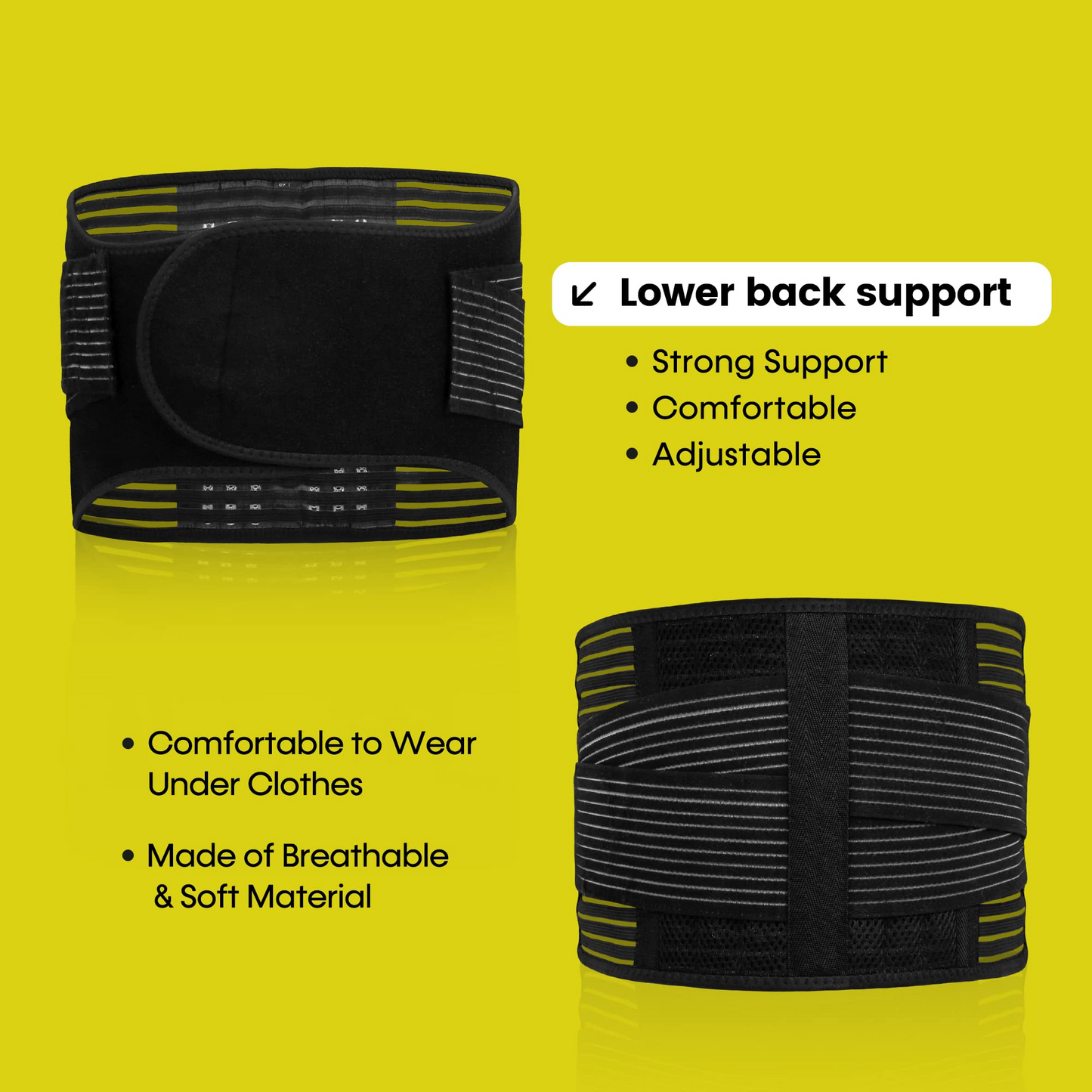 Mesh Back Brace Lumbar Support Belt For Men & Women