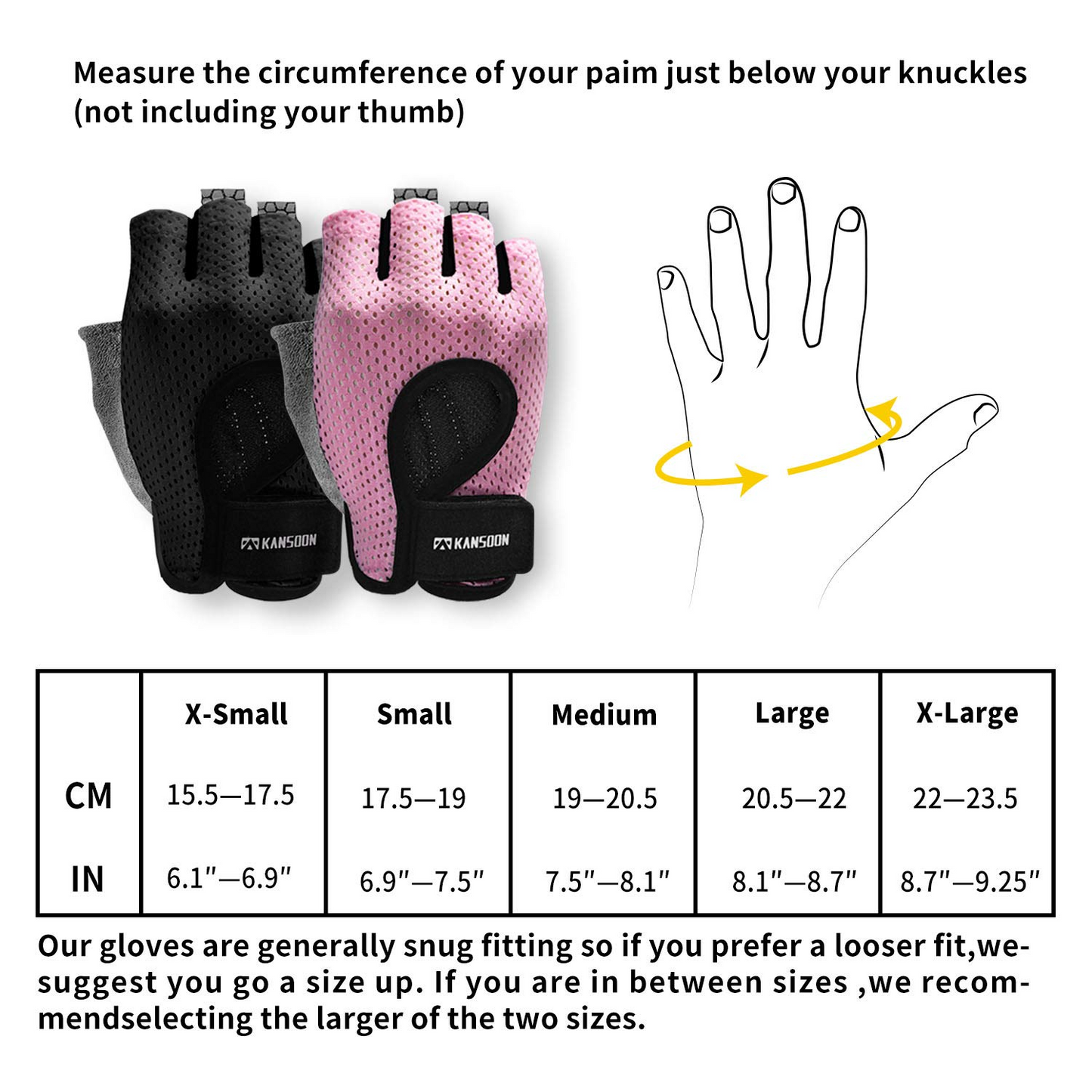 KANSOON Essential Breathable Workout Gloves for Women and Men